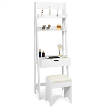 Load image into Gallery viewer, Makeup Dressing Table Shelf Vanity Set with Flip Top Mirror