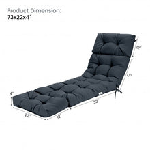 Load image into Gallery viewer, 73" Lounge Chaise Cushion Padded Recliner for Indoor and Outdoor-Gray