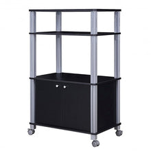 Load image into Gallery viewer, Microwave Rack Stand Rolling Storage Cart-Black
