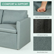 Load image into Gallery viewer, Convertible L-Shaped Sectional Sofa Couch with Reversible Chaise-Green
