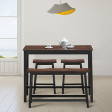 Load image into Gallery viewer, 4 pcs Solid Wood Counter Height Dining Table Set-Coffee
