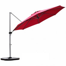 Load image into Gallery viewer, 11' Patio Offset Cantilever Umbrella 360° Rotation Aluminum Tilt-Red