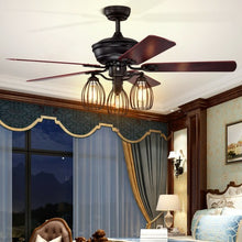 Load image into Gallery viewer, 52" Electric Ceiling Fan with 5 Blades and 3 Lights for Living Room and Bedroom