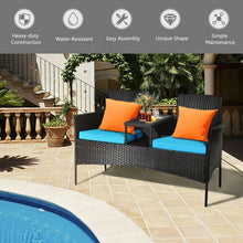 Load image into Gallery viewer, Patio Rattan Conversation Set -Green