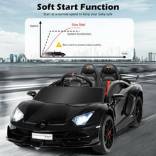 Load image into Gallery viewer, 12 V Licensed Lamborghini SVJ RC Kids Ride On Car with Trunk and Music-Black