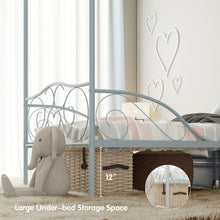 Load image into Gallery viewer, Twin Size Metal Canopy Bed Frame 4 Poster Steel Slats Headboard Footboard-Silver