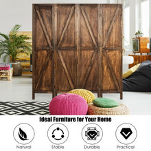 Load image into Gallery viewer, 4 Panels Folding Wooden Room Divider-Brown