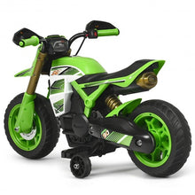 Load image into Gallery viewer, 6V Electric Kids Ride-On Battery Motorcycle with Training Wheels -Green