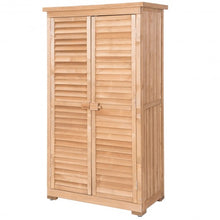Load image into Gallery viewer, 63" Tall Wooden Garden Storage Shed in Shutter Design