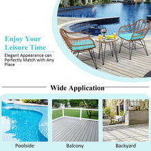 Load image into Gallery viewer, 3 Pcs Patio Rattan Bistro Set with Cushion-Turquoise