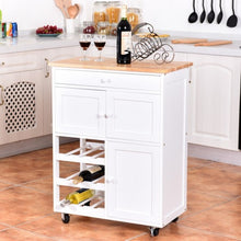 Load image into Gallery viewer, Modern Rolling Storage Kitchen Cart with Drawer-White