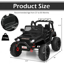 Load image into Gallery viewer, 12V Kids Ride On Truck RC Motorized Car with Spring Suspension and MP3 -Black