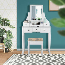 Load image into Gallery viewer, 5 Drawers Removable Box Makeup Dressing Vanity Set-White
