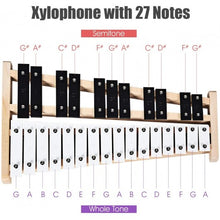 Load image into Gallery viewer, 27 Note Glockenspiel Xylophone with 2 Rubber Mallets