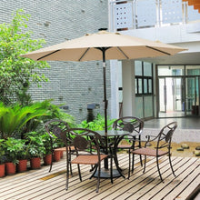 Load image into Gallery viewer, 9Ft Solar LED Market Umbrella with Aluminum Crank Tilt 16 Strip Lights-Beige