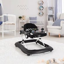 Load image into Gallery viewer, 2-in-1 Foldable Baby Walker with Music Player & Lights-Black