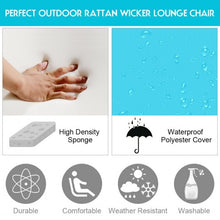 Load image into Gallery viewer, Patio Rattan Cushioned Height Adjustable Lounge Chair-Blue