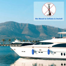 Load image into Gallery viewer, 4 Ribbed Marine 8.5" x 27" Boat Fender Vinyl Bumper-Blue