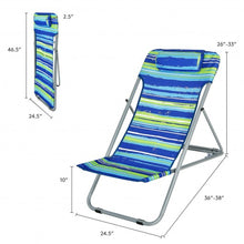 Load image into Gallery viewer, Portable Beach Chair Set of 2 with Headrest -Blue
