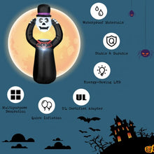 Load image into Gallery viewer, Self Inflating Halloween Skull with nternal LED Bulbs