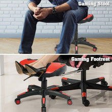 Load image into Gallery viewer, Multi-Use Footrest Swivel Height Adjustable Gaming Ottoman Footstool Chair-Red