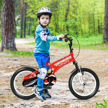 Load image into Gallery viewer, 16" Kids Bike Toddlers Adjustable Freestyle Bicycle with Training Wheels-Red