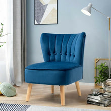 Load image into Gallery viewer, Armless Accent Chair Tufted Velvet Leisure Chair-Blue