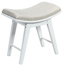 Load image into Gallery viewer, Modern Dressing Makeup Stool with Concave Seat Rubberwood Legs-White