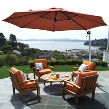 Load image into Gallery viewer, 11' Patio Offset Cantilever Umbrella 360° Rotation Aluminum Tilt-Brick Red