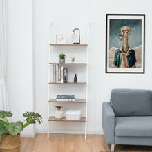 Load image into Gallery viewer, 5-Tier Metal Frame Ladder Shelf -White