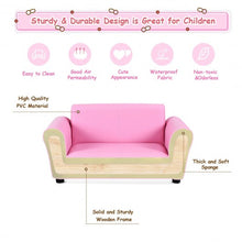 Load image into Gallery viewer, Soft Kids Double Sofa with Ottoman-Pink