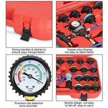 Load image into Gallery viewer, 28 pcs Pressure Tester Vacuum-Type Cooling System Refill Kit-Red