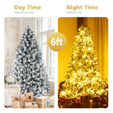 Load image into Gallery viewer, 6 Ft Snow Flocked Hinged Artificial Christmas Tree