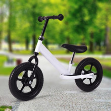 Load image into Gallery viewer, 12" Kids No-Pedal Bike with Adjustable Seat -White