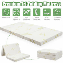 Load image into Gallery viewer, 4� Folding Foam Mattress Tri-fold Sofa Bed Mat-Twin Size