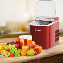 Load image into Gallery viewer, 26 lbs Countertop LCD Display Ice Maker with Ice Scoop-Red