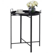 Load image into Gallery viewer, Metal Tray Round End Table Living Room Sofa Side Table