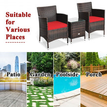 Load image into Gallery viewer, 3 pcs Outdoor Rattan Wicker Furniture Set-Red