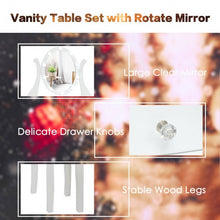 Load image into Gallery viewer, Touch Switch Makeup Dressing Vanity Table Set with 10 Light Bulbs-White