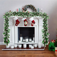 Load image into Gallery viewer, 9ft Pre-lit Snow Flocked Tips Christmas Garland with  Red Berries 50 Lights
