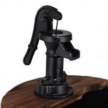 Load image into Gallery viewer, 2 Tiers Outdoor Wooden Barrel Waterfall Fountain with Pump