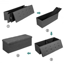 Load image into Gallery viewer, Fabric Folding Storage with Divider Bed End Bench-Dark Gray