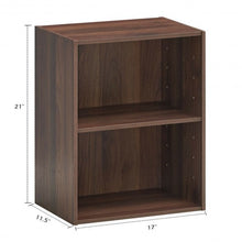 Load image into Gallery viewer, 2 Tier Open Night Stand End Table Sofa Side Storage Furniture-Walnut