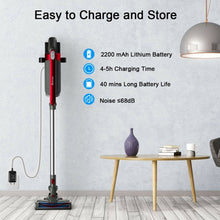 Load image into Gallery viewer, Handheld Stick Vacuum Cleaner w/Detachable Battery & Filtration-Red