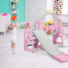 Load image into Gallery viewer, 3 in 1 Toddler Climber and Swing Set Slide Playset-Pink