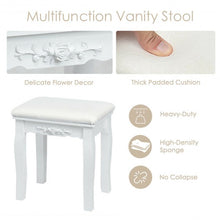Load image into Gallery viewer, Touch Switch Makeup Dressing Vanity Table Set with 10 Light Bulbs-White