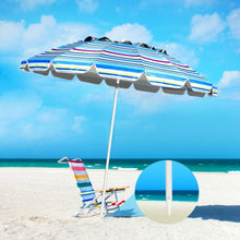 Load image into Gallery viewer, 8FT Portable Beach Umbrella with Sand Anchor and Tilt Mechanism for Garden and Patio-Blue