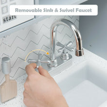 Load image into Gallery viewer, Pretend Play Kitchen Wooden Toy Set for Kids with Realistic Light and Sound