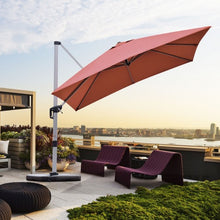 Load image into Gallery viewer, 10 Ft 360 Degree Tilt Aluminum Square Patio Offset Cantilever Umbrella-Brick Red