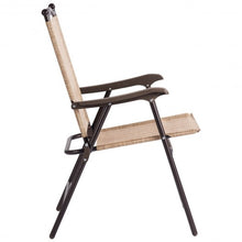 Load image into Gallery viewer, Set of 2 Patio Folding Sling Back Camping Deck Chairs-Beige